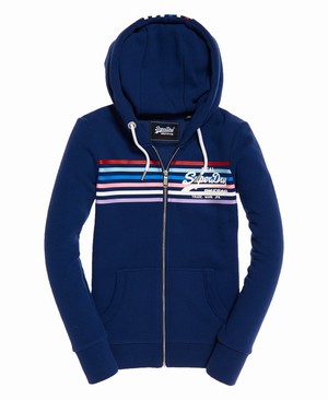 Superdry Vintage Logo Rodeo Rainbow Női Kapucnis Pulóver Sötétkék | GDNHJ2451